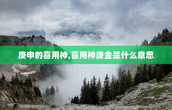 庚申的喜用神,喜用神庚金是什么意思