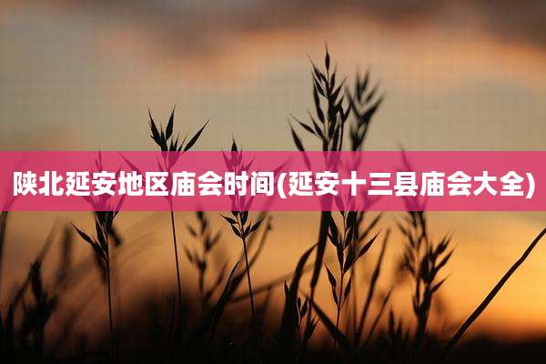陕北延安地区庙会时间(延安十三县庙会大全)