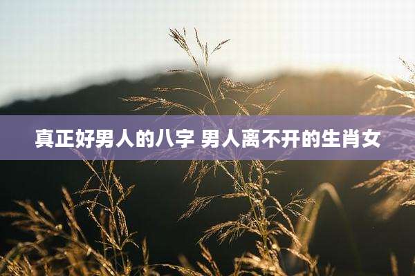 真正好男人的八字 男人离不开的生肖女