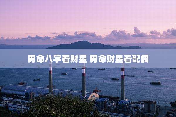 男命八字看财星 男命财星看配偶