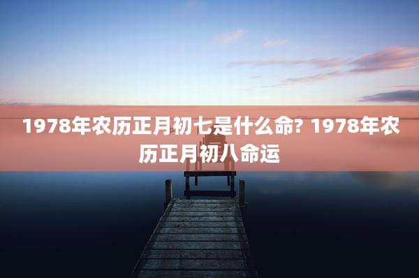 1978年农历正月初七是什么命? 1978年农历正月初八命运