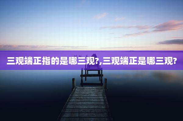 三观端正指的是哪三观?,三观端正是哪三观?