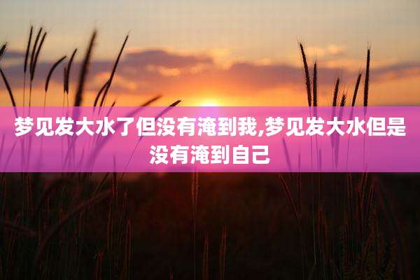 梦见发大水了但没有淹到我,梦见发大水但是没有淹到自己