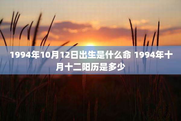 1994年10月12日出生是什么命 1994年十月十二阳历是多少