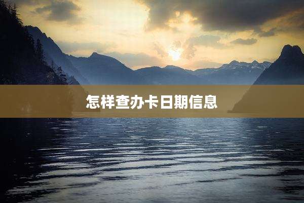 怎样查办卡日期信息