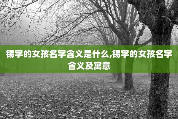 锡字的女孩名字含义是什么,锡字的女孩名字含义及寓意