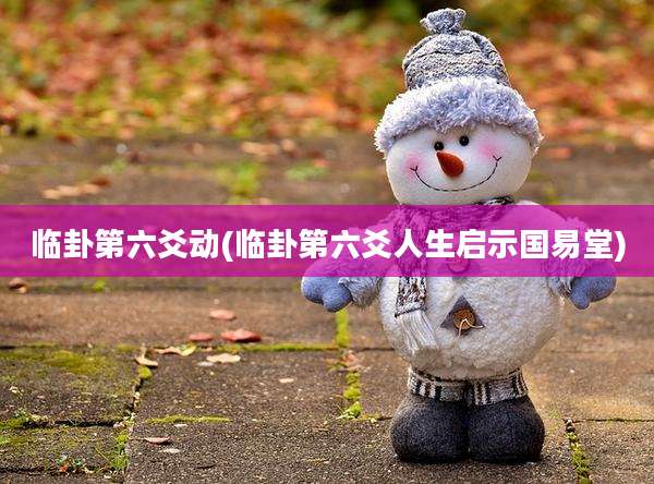 临卦第六爻动(临卦第六爻人生启示国易堂)