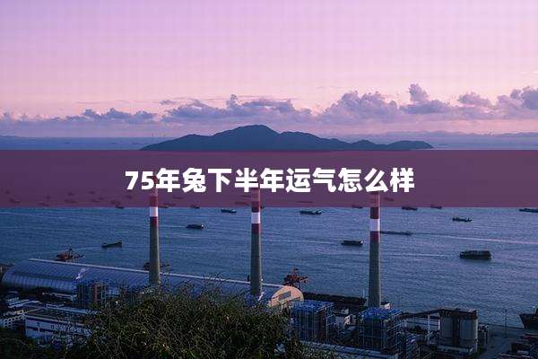 75年兔下半年运气怎么样