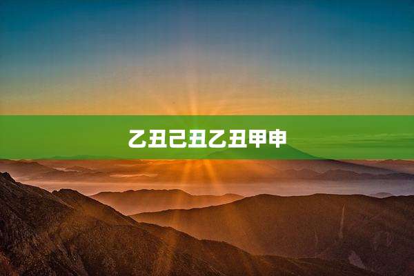 乙丑己丑乙丑甲申