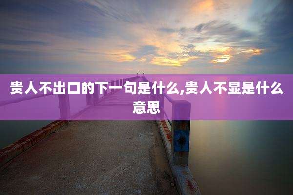 贵人不出口的下一句是什么,贵人不显是什么意思
