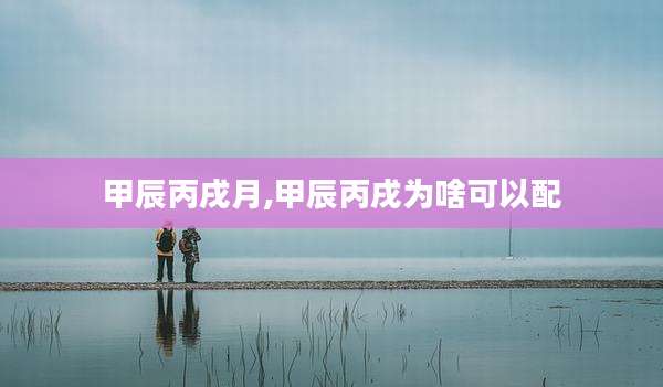 甲辰丙戌月,甲辰丙戌为啥可以配