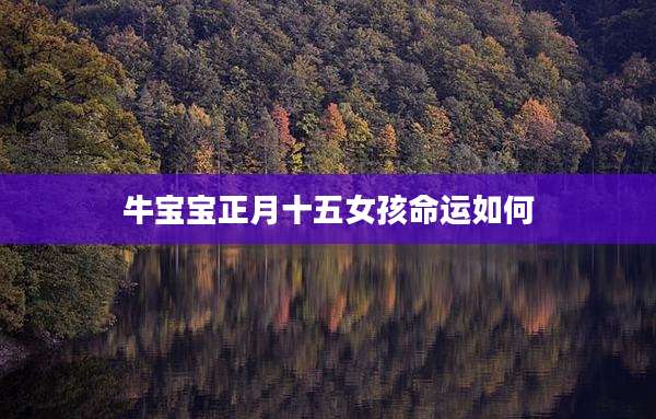 牛宝宝正月十五女孩命运如何