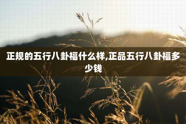 正规的五行八卦福什么样,正品五行八卦福多少钱