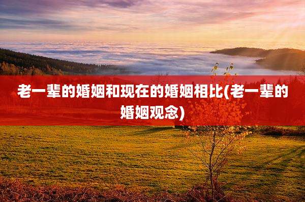老一辈的婚姻和现在的婚姻相比(老一辈的婚姻观念)