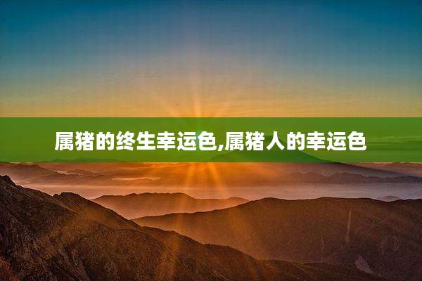 属猪的终生幸运色,属猪人的幸运色