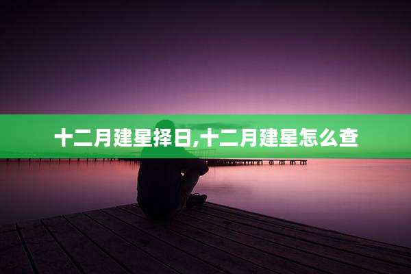 十二月建星择日,十二月建星怎么查