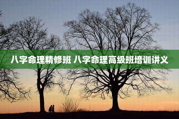 八字命理精修班 八字命理高级班培训讲义