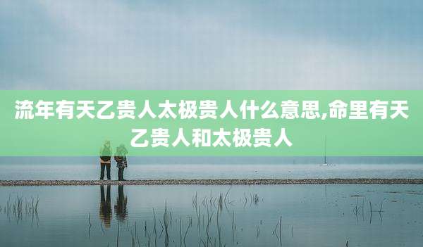 流年有天乙贵人太极贵人什么意思,命里有天乙贵人和太极贵人