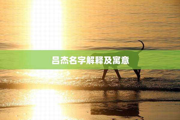 吕杰名字解释及寓意