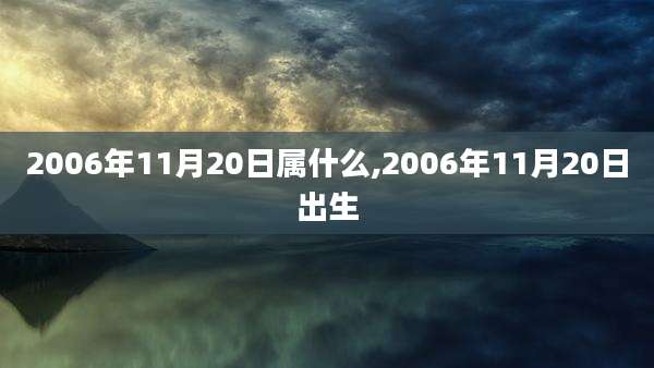 2006年11月20日属什么,2006年11月20日出生