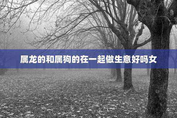 属龙的和属狗的在一起做生意好吗女