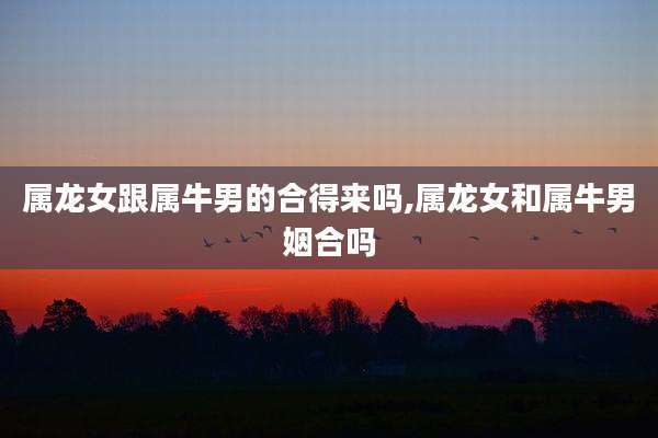 属龙女跟属牛男的合得来吗,属龙女和属牛男姻合吗