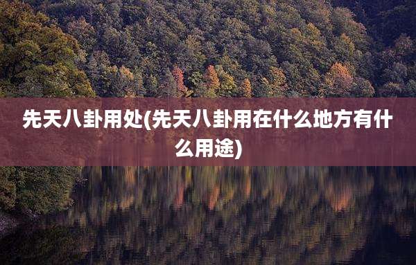 先天八卦用处(先天八卦用在什么地方有什么用途)