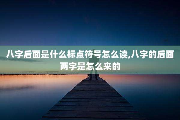 八字后面是什么标点符号怎么读,八字的后面两字是怎么来的