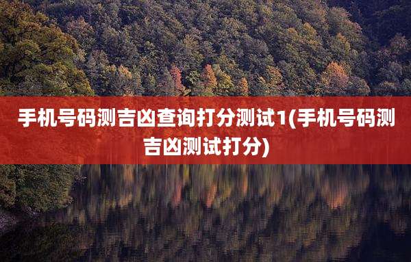 手机号码测吉凶查询打分测试1(手机号码测吉凶测试打分)