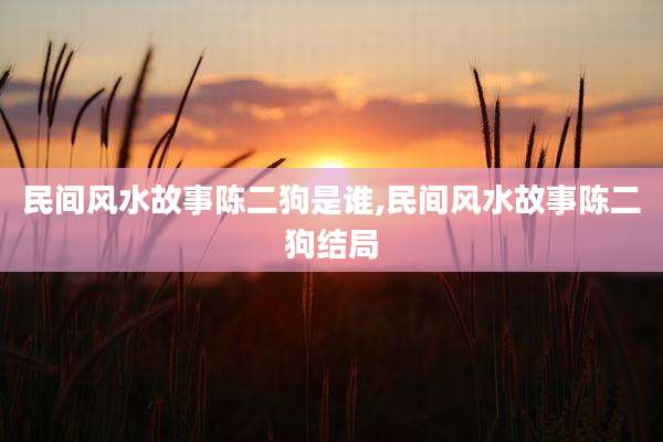 民间风水故事陈二狗是谁,民间风水故事陈二狗结局