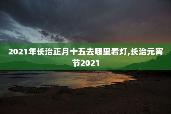 2021年长治正月十五去哪里看灯,长治元宵节2021