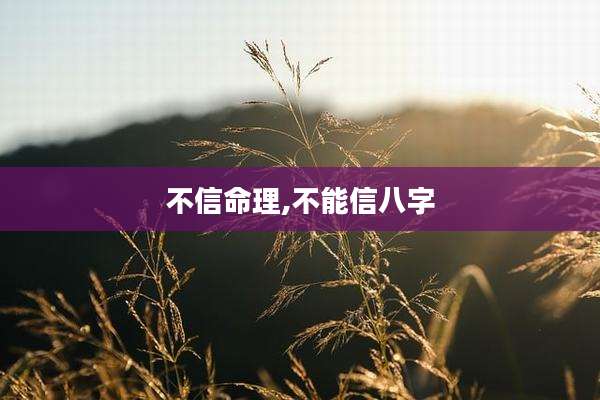 不信命理,不能信八字