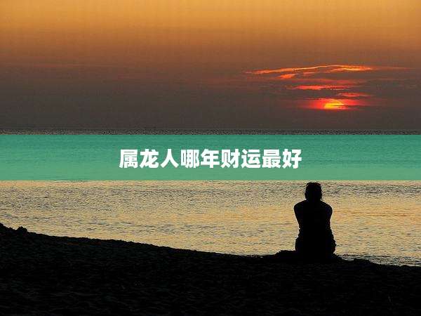 属龙人哪年财运最好