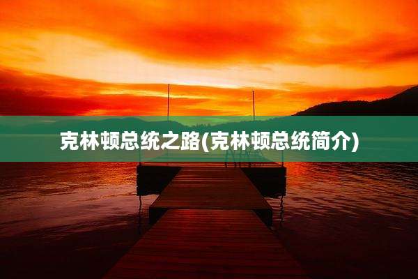 克林顿总统之路(克林顿总统简介)