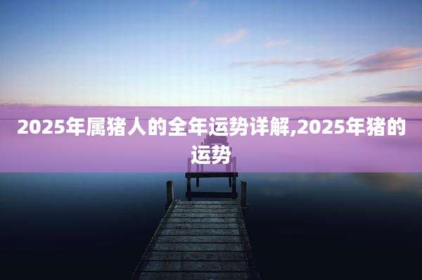 2025年属猪人的全年运势详解,2025年猪的运势