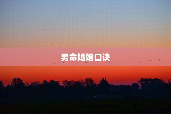 男命婚姻口诀