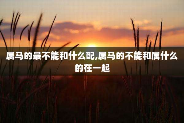属马的最不能和什么配,属马的不能和属什么的在一起