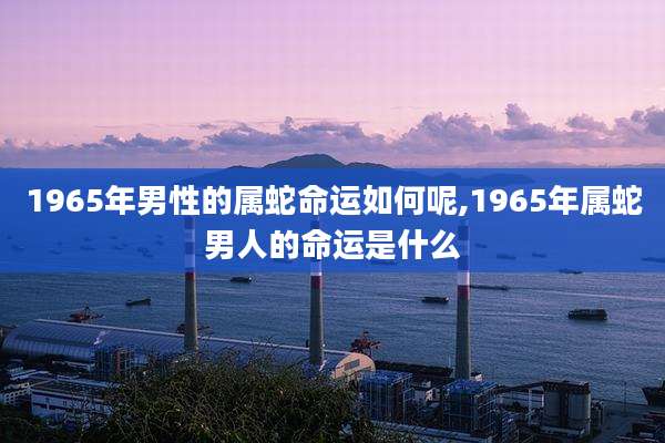 1965年男性的属蛇命运如何呢,1965年属蛇男人的命运是什么