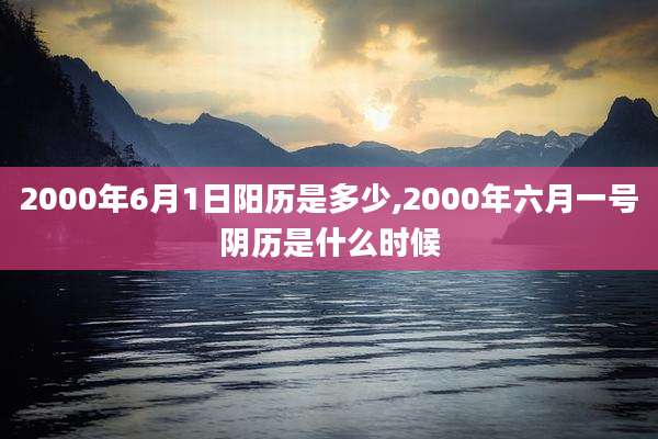 2000年6月1日阳历是多少,2000年六月一号阴历是什么时候