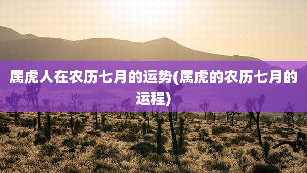 属虎人在农历七月的运势(属虎的农历七月的运程)