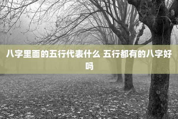 八字里面的五行代表什么 五行都有的八字好吗