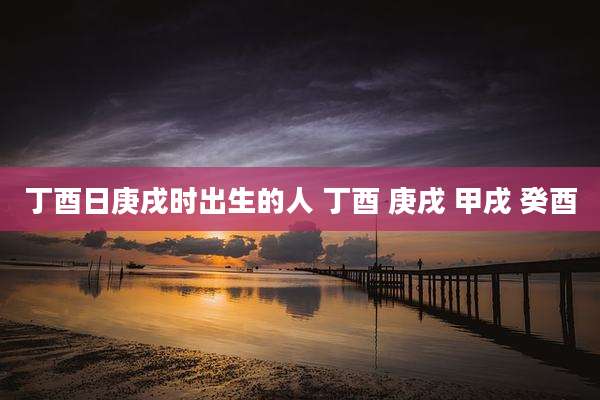 丁酉日庚戌时出生的人 丁酉 庚戌 甲戌 癸酉
