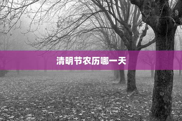 清明节农历哪一天