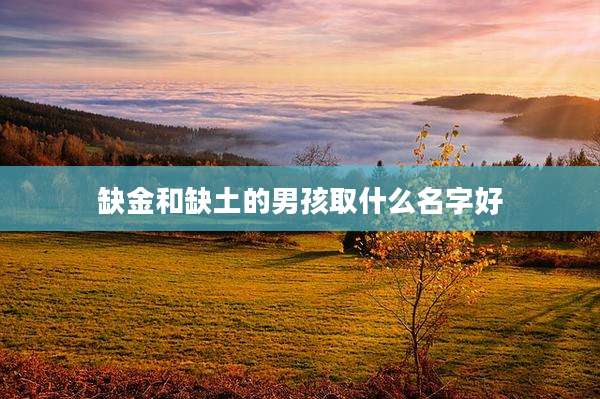 缺金和缺土的男孩取什么名字好