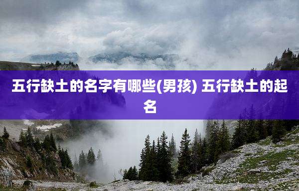五行缺土的名字有哪些(男孩) 五行缺土的起名