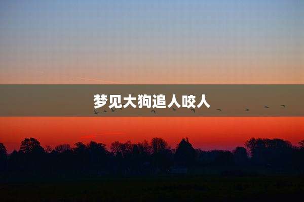 梦见大狗追人咬人