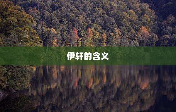 伊轩的含义