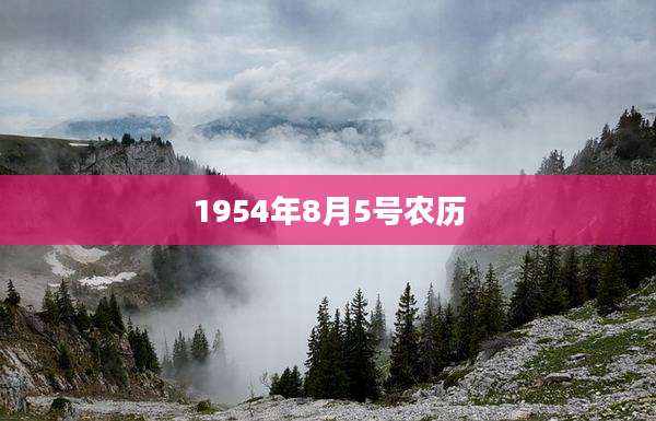 1954年8月5号农历