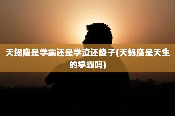 天蝎座是学霸还是学渣还傻子(天蝎座是天生的学霸吗)