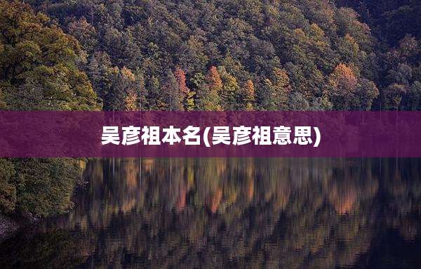 吴彦祖本名(吴彦祖意思)